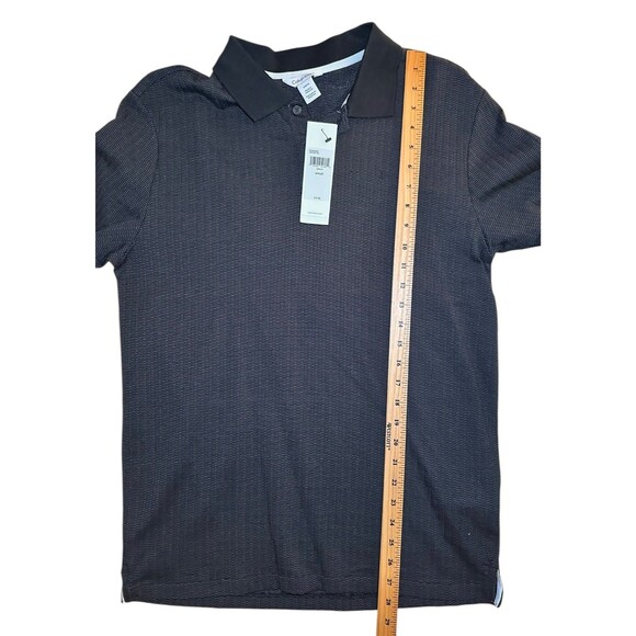 CALVIN KLEIN Men's Polo Shirt Short Sleeve Cotton Blend Textured Size S Black - Picture 9 of 9